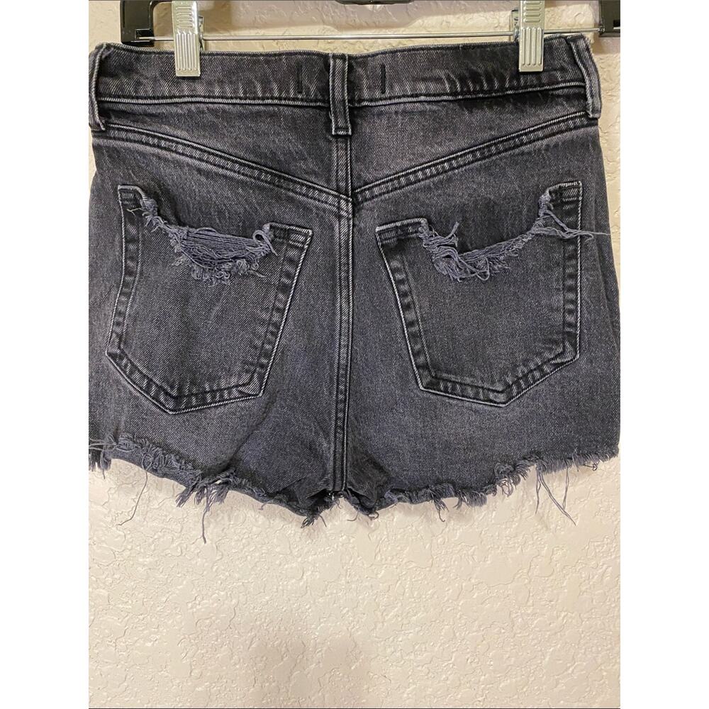 Abercrombie & Fitch Mom Shorts High Rise Washed Black Denim 25” or size 0 - Picture 4 of 4